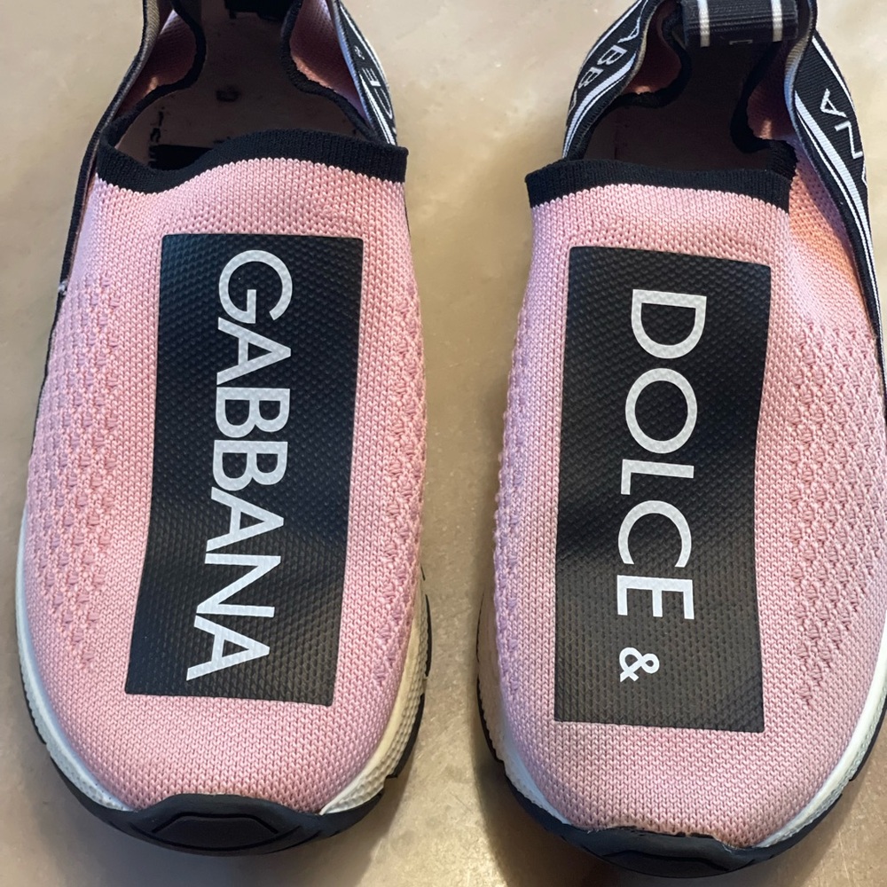 Dolce & Gabbana Kids Pink Logo Sneakers